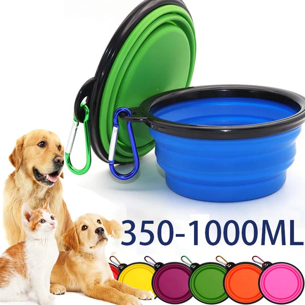 2-in-1 Collapsible Travel Bowl Set for Food and Water
