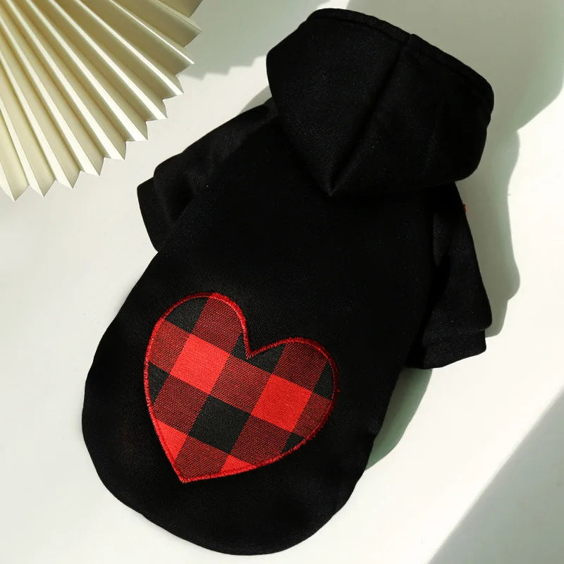 Reversible Plaid Dog Coat - Black Heart / XS (0.5 to 2 kg)