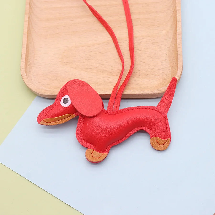 Leather Sausage Dog Keyring