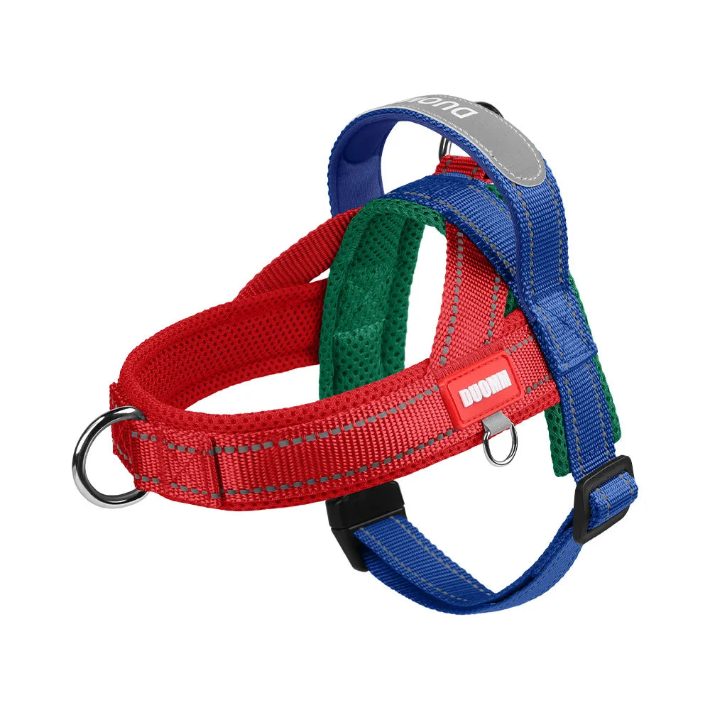 No-Pull Saddle Harness for Small and Medium Dogs - Blue Red / XL