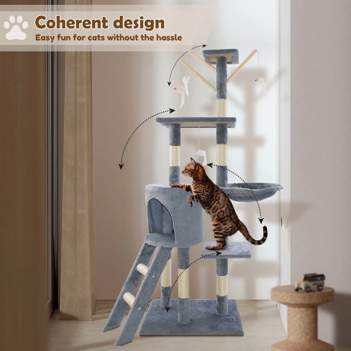 Cat Tree Tower, 140 cm