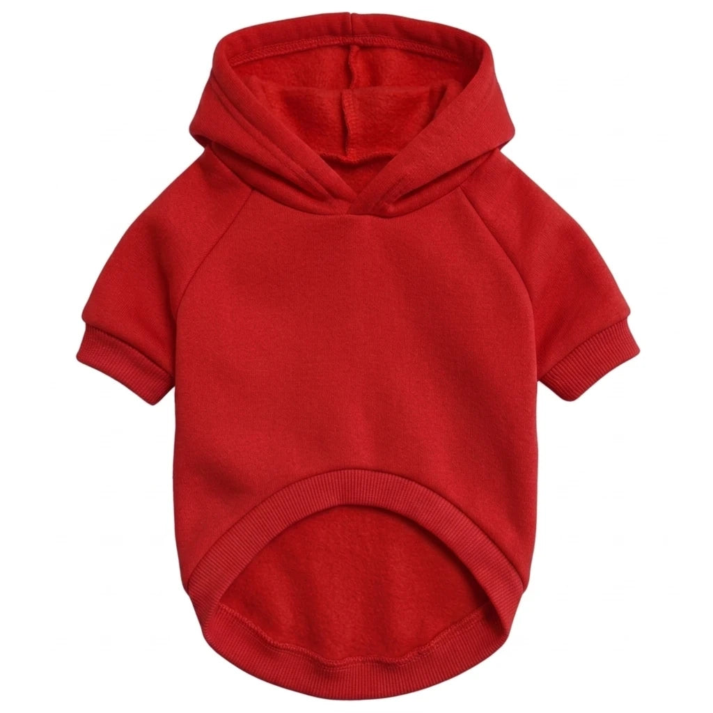 Warm Hoodie for Large Dogs - Red / S (1 to 1.5 kg)