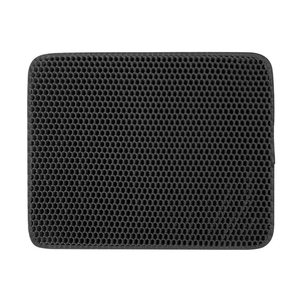 Large Double-Layer Cat Litter Mat - Black / 30 x 30 cm