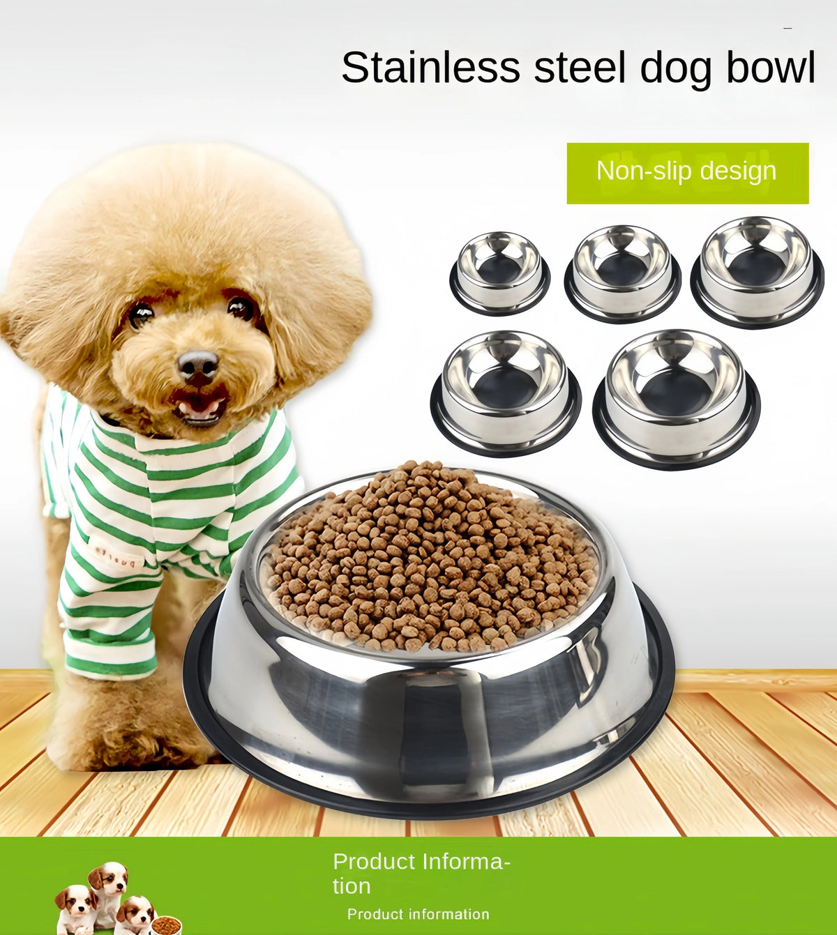 Non-Slip Stainless Steel Pet Bowl