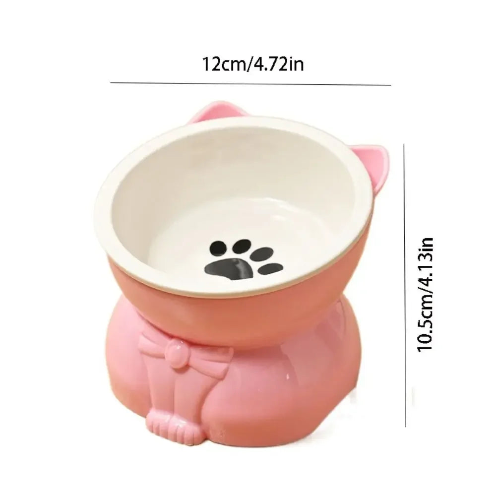 Ceramic Cat Bowl with Paw Print