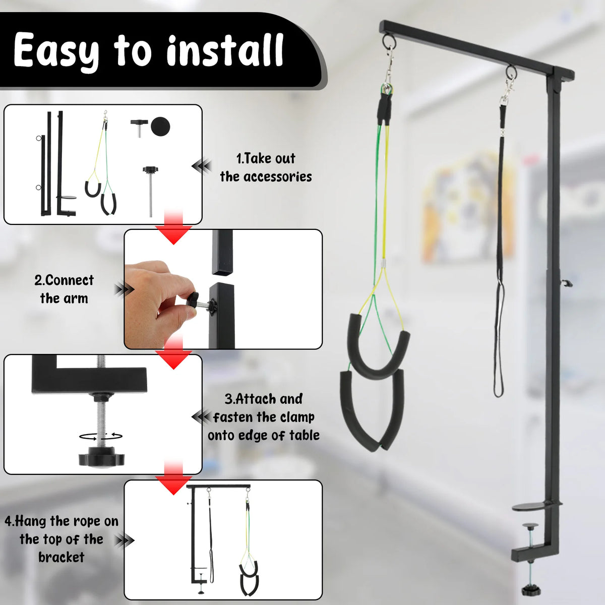 Grooming Table Arm with Clamp