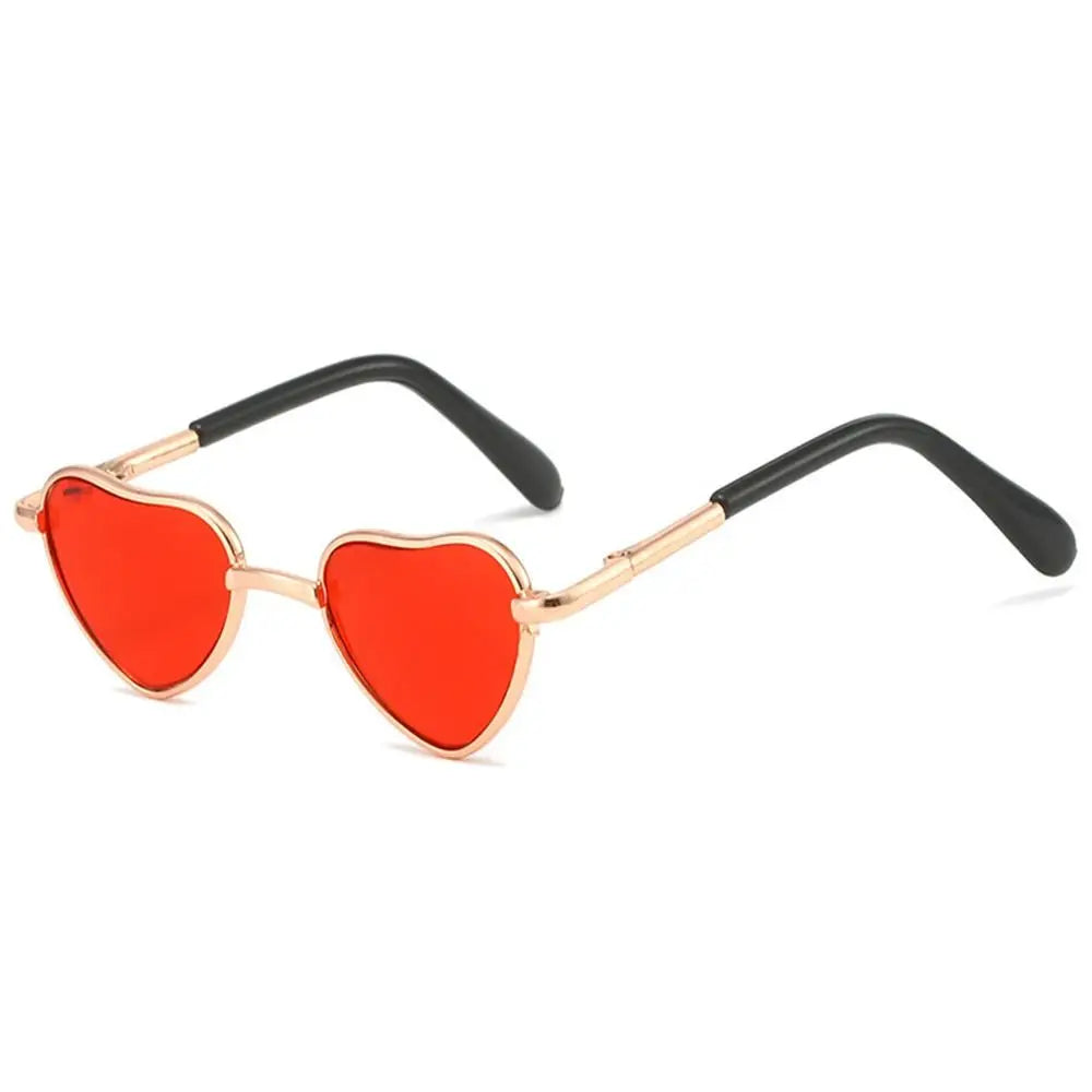Heart-Shaped Pet Sunglasses - Red