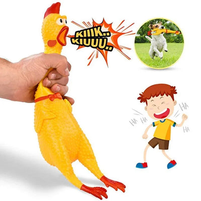 Screaming Rubber Chicken Dog Toy