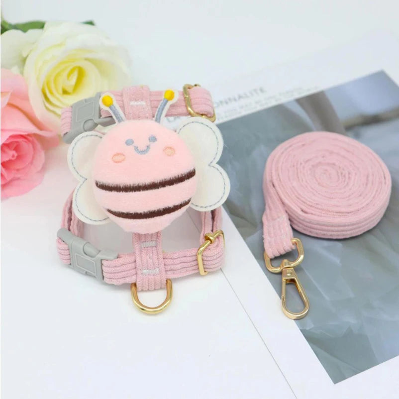 Bee Harness and Lead Set - Pink / L