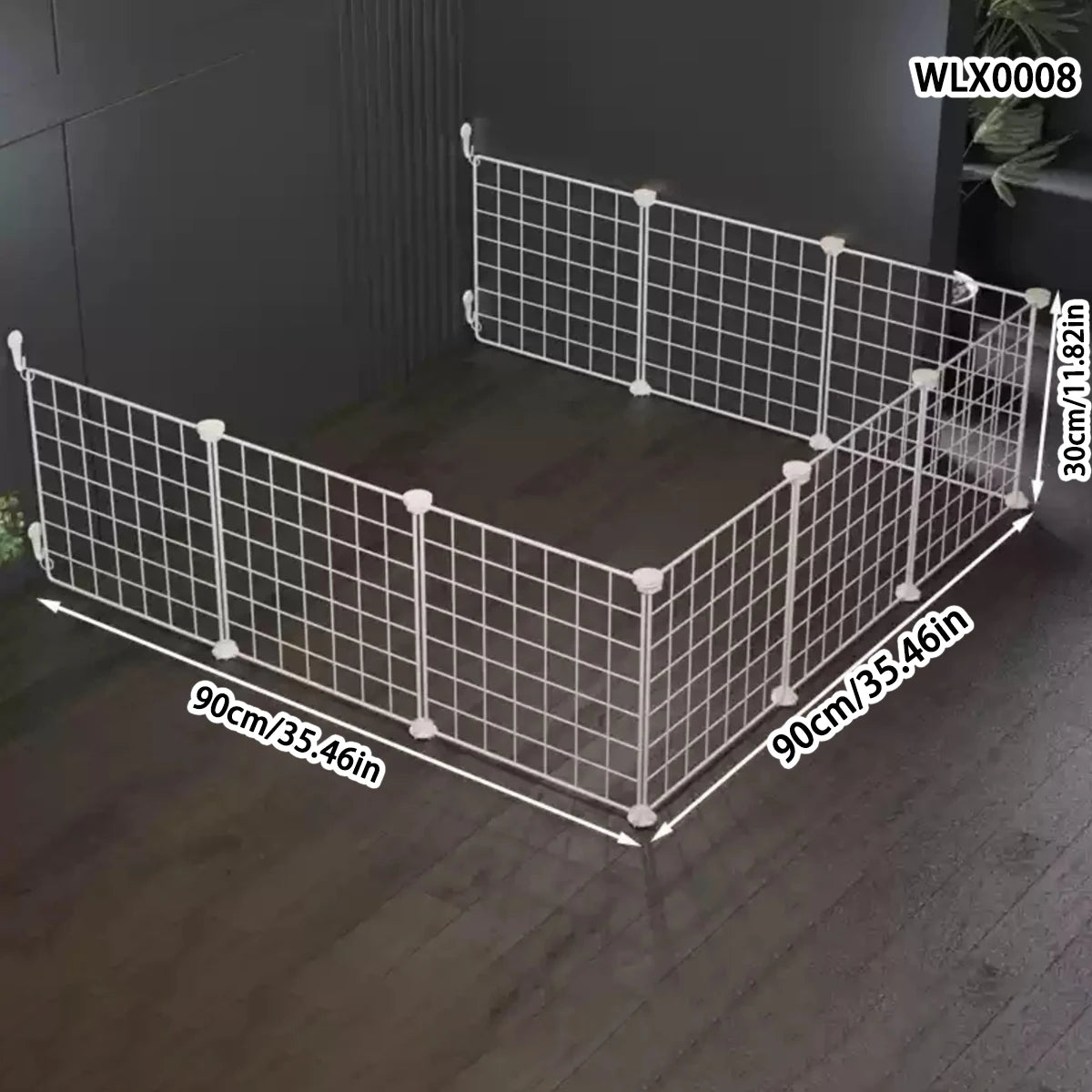 Wire Panel Puppy Pen - 3 sides, 90 x 90 cm