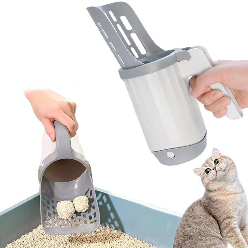 Litter Scoop with Built-In Bag Holder