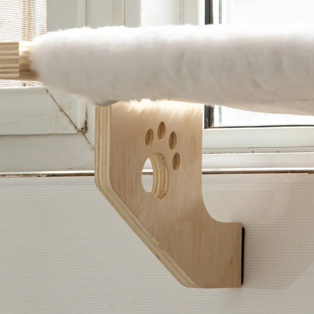 Wooden Bedside Cat Perch