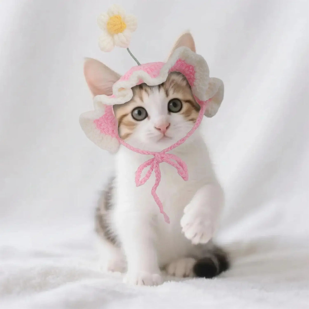 Crochet Flower Hat for Cats and Small Dogs