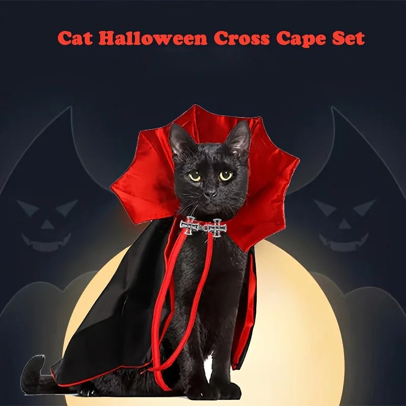 Vampire Cape and Hat for Cats