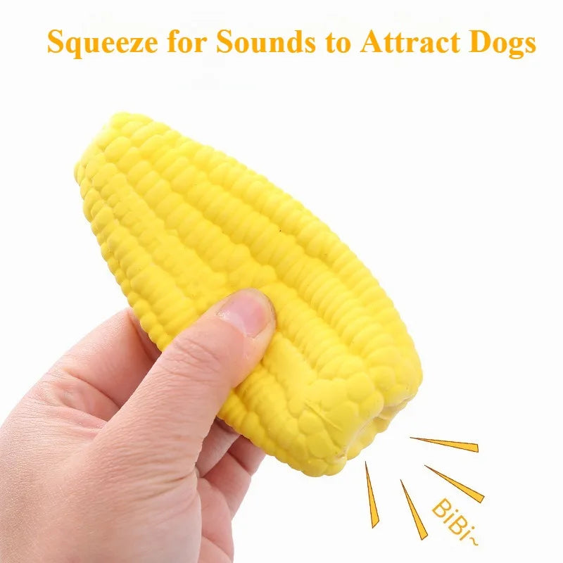 Squeaky Latex Corn Toy