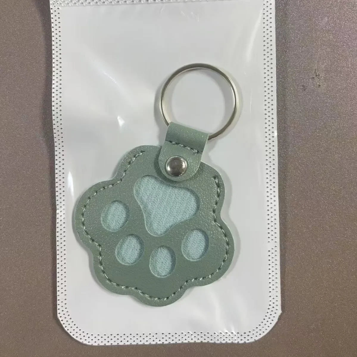 Leather Dog Fur Keepsake Keyring