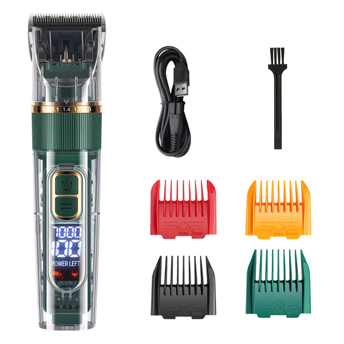 Rechargeable Pet Hair Clipper - Green