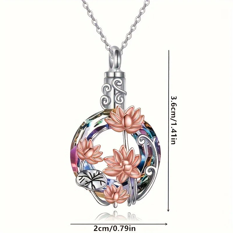 Lotus Crystal Keepsake Necklace