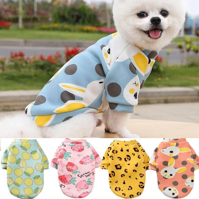 Printed Fleece Sweatshirt for Small Dogs