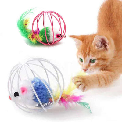 Mouse in a Cage Ball Cat Toy