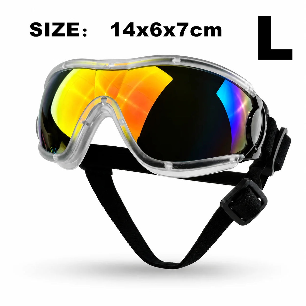 Dog Goggles with UV Protection - Clear, red lens, L