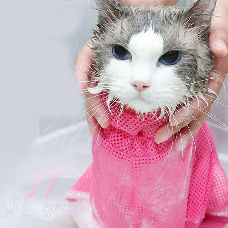 Mesh Cat Grooming and Bath Bag