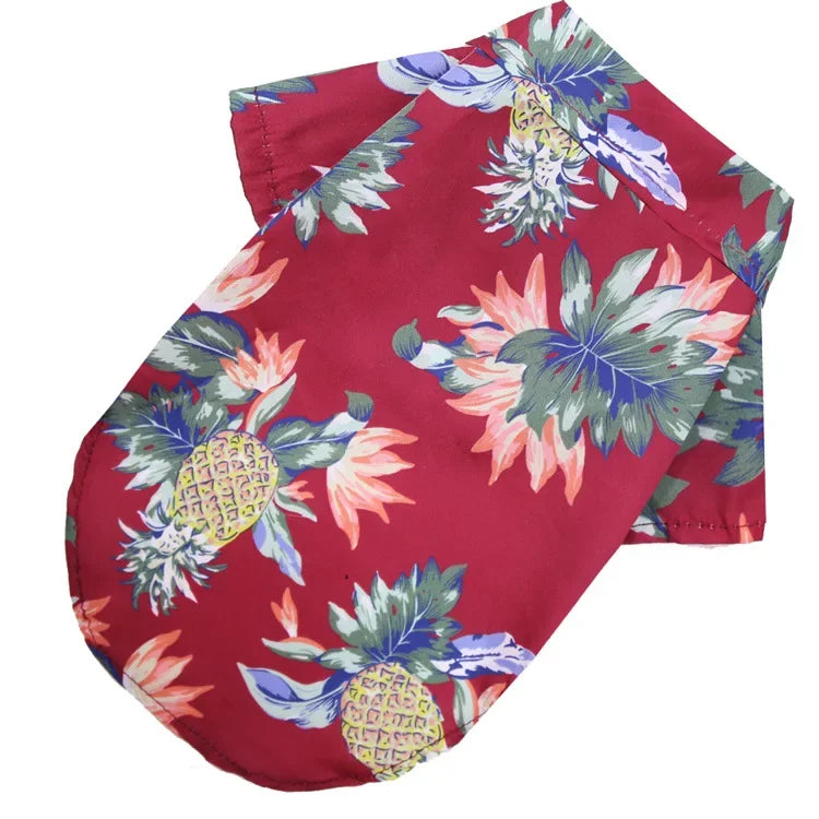 Hawaiian Shirt for Dogs and Cats - Red Pineapple / XS