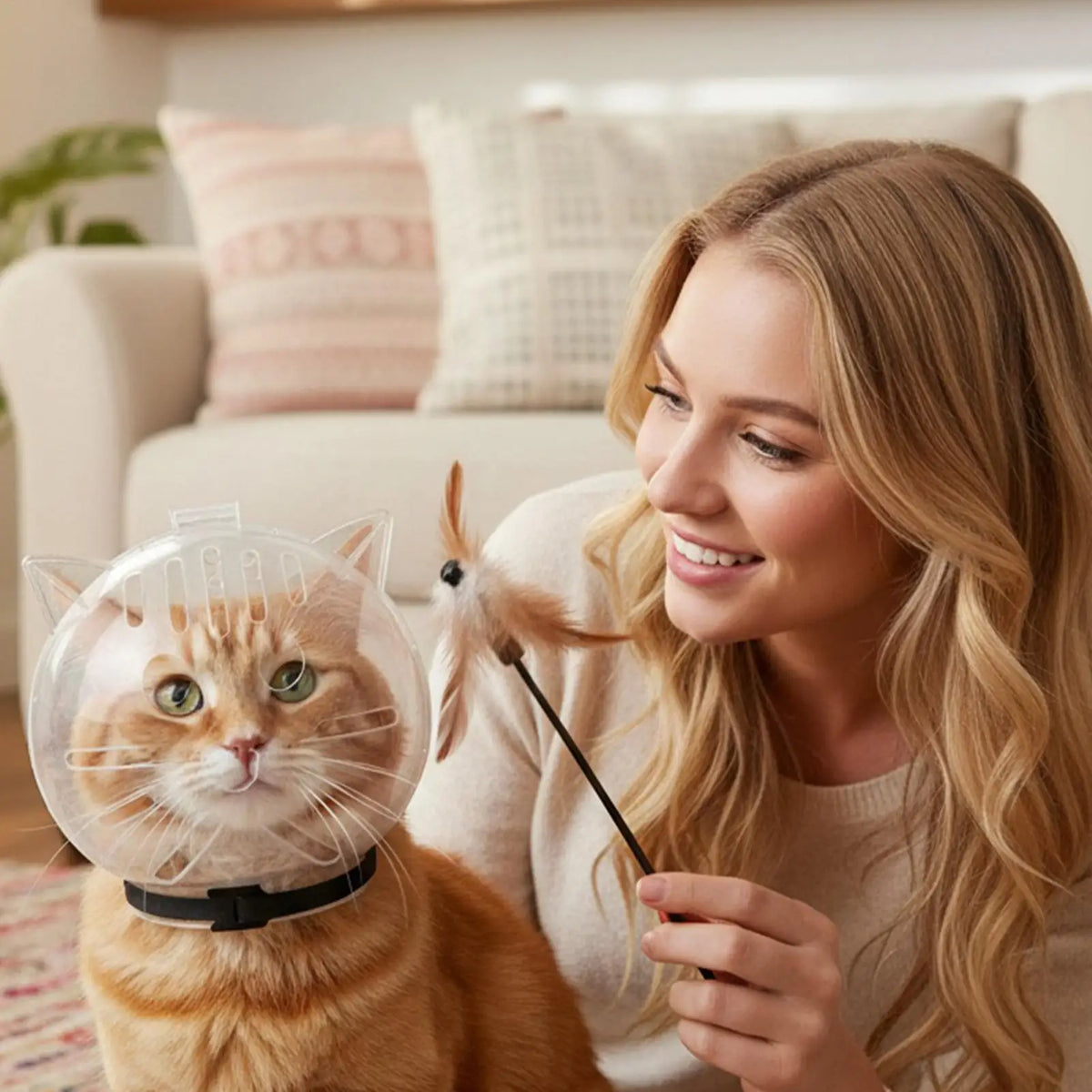 Clear Bubble Grooming Helmet for Cats