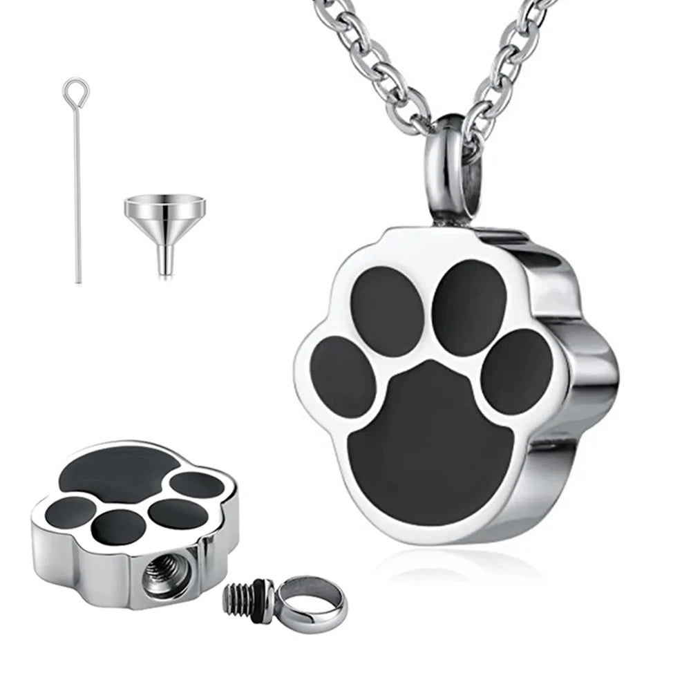 Paw Print Keepsake Urn Necklace
