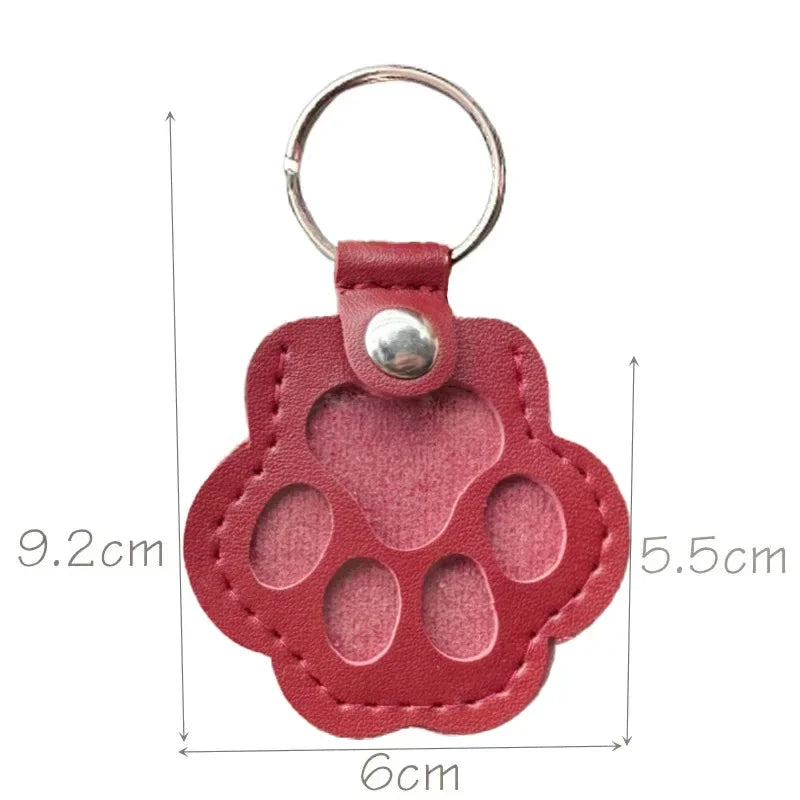 Leather Paw Fur Keepsake Locket Keyring