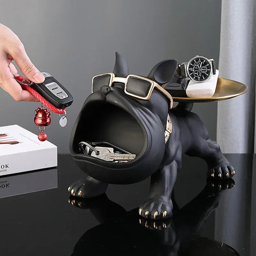Bulldog Statue Trinket Tray