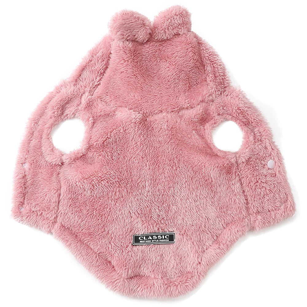 Plush Coat with Bunny Ears for Small Dogs