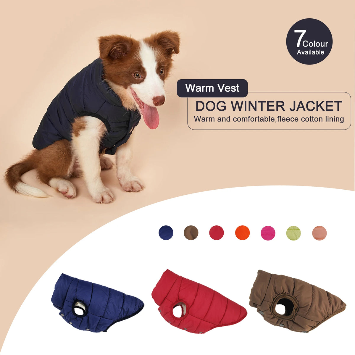 Fleece-Lined Winter Dog Jacket