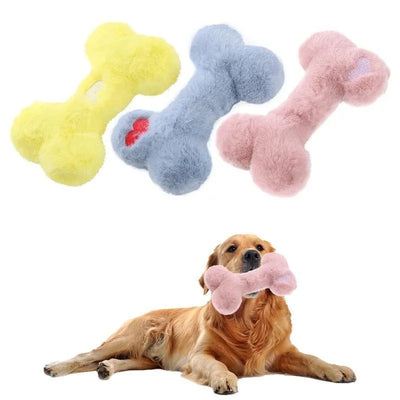Fuzzy Plush Bone Dog Toy