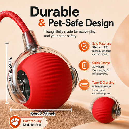 Automatic Rolling Ball Dog Toy, USB Rechargeable