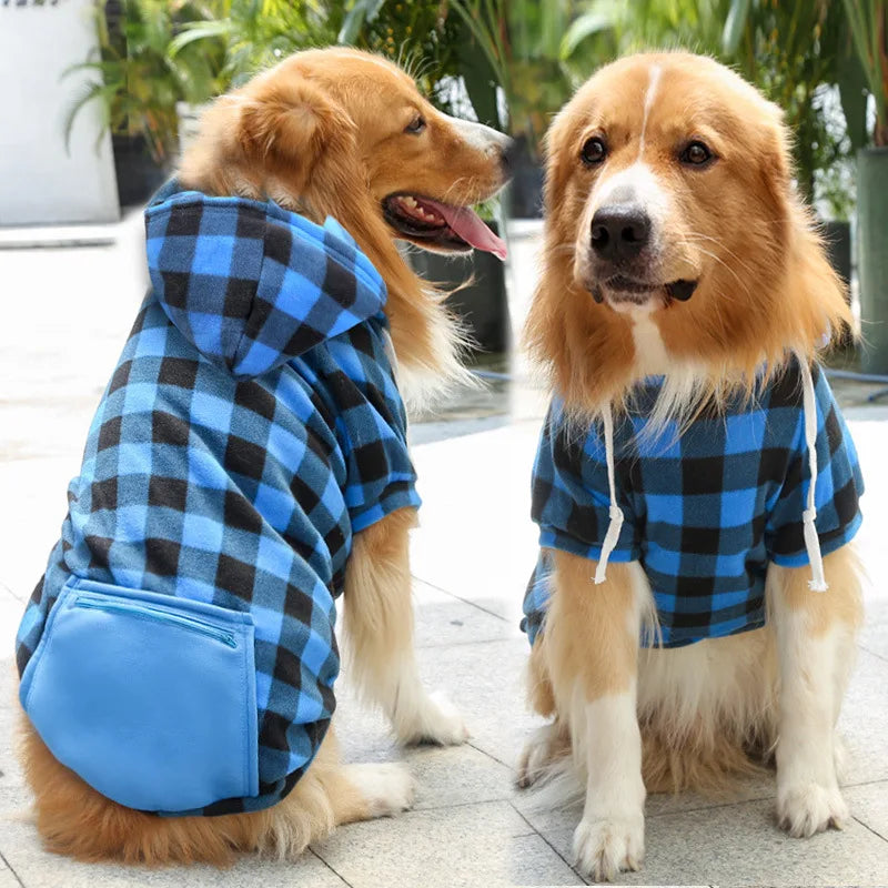 Reversible Plaid Dog Coat - Blue Plaid / XS (0.5 to 2 kg)