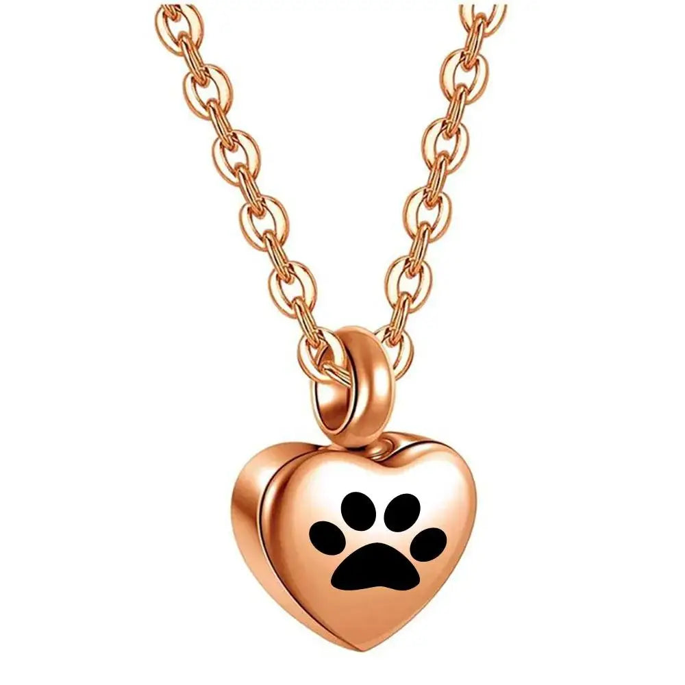 Small Heart & Paws Keepsake Urn Necklace
