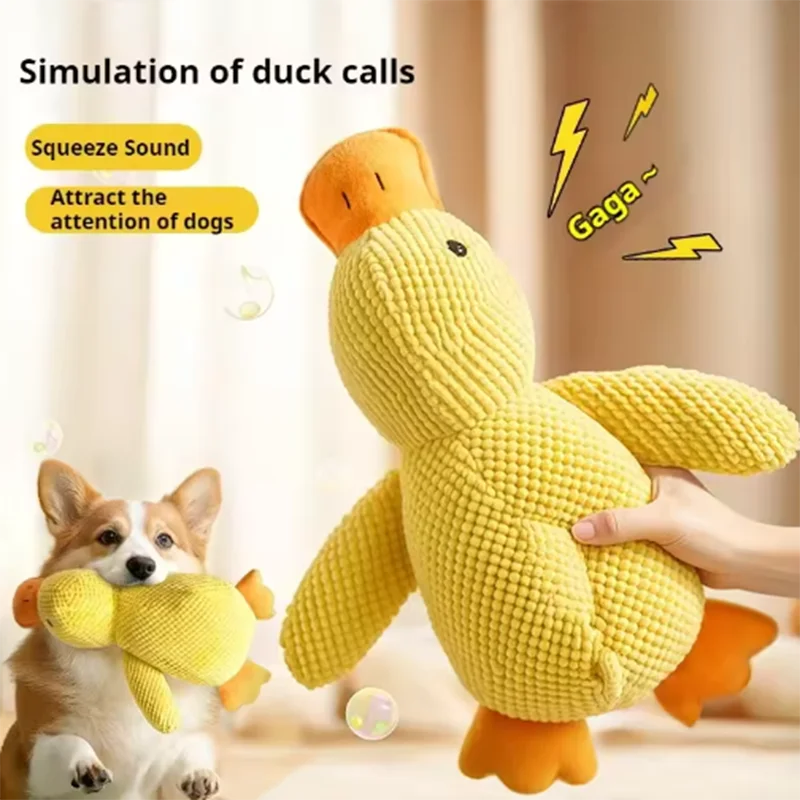 Squeaky Plush Duck Dog Toy
