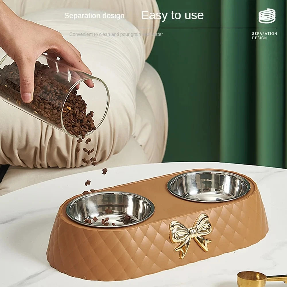 Double Bowl with Bow Stand