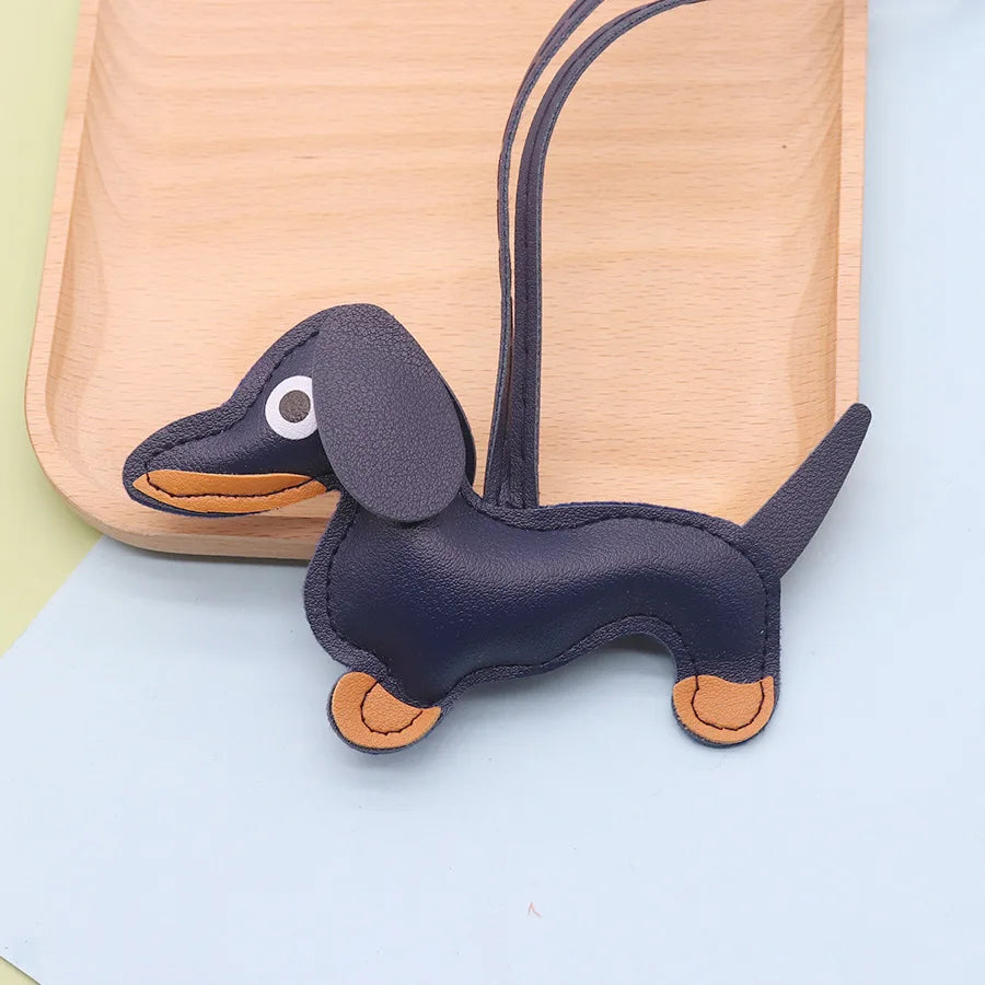 Leather Sausage Dog Keyring