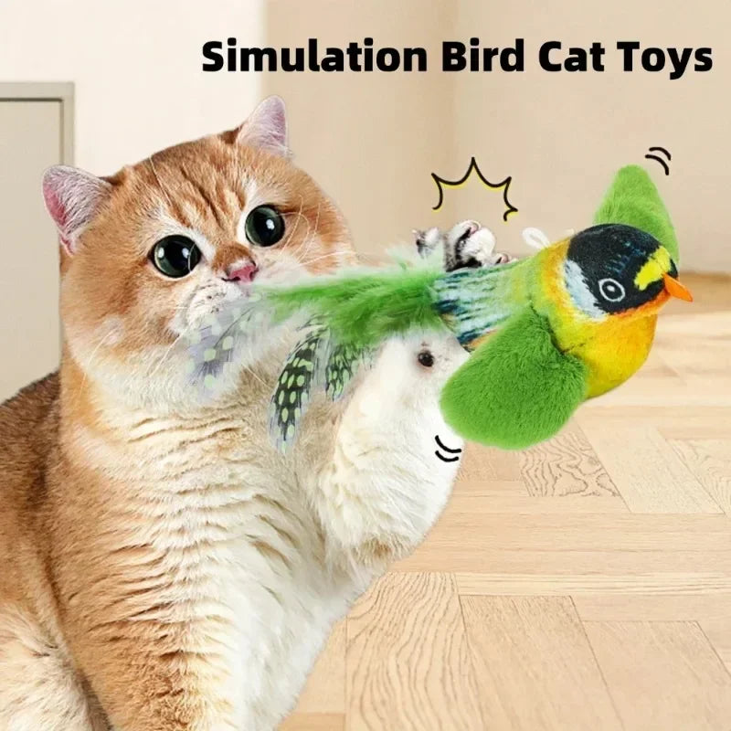 Chirping Plush Bird Cat Toy