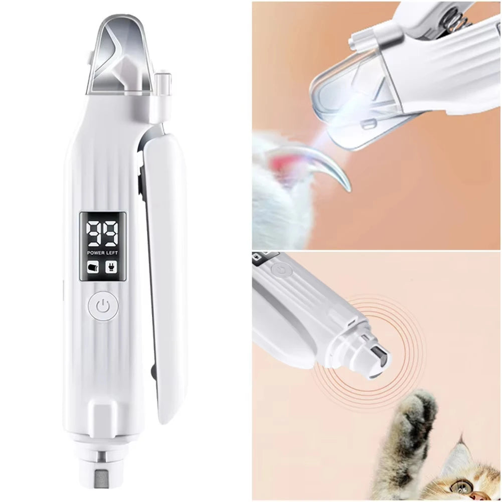 2-in-1 Electric Nail Trimmer and Grinder with LED