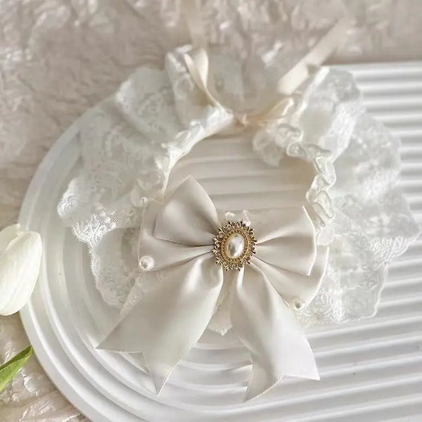 Lace Bow Bib for Cats and Small Dogs