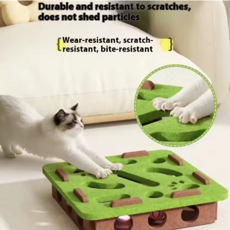Felt Puzzle Maze Cat Toy with Ball