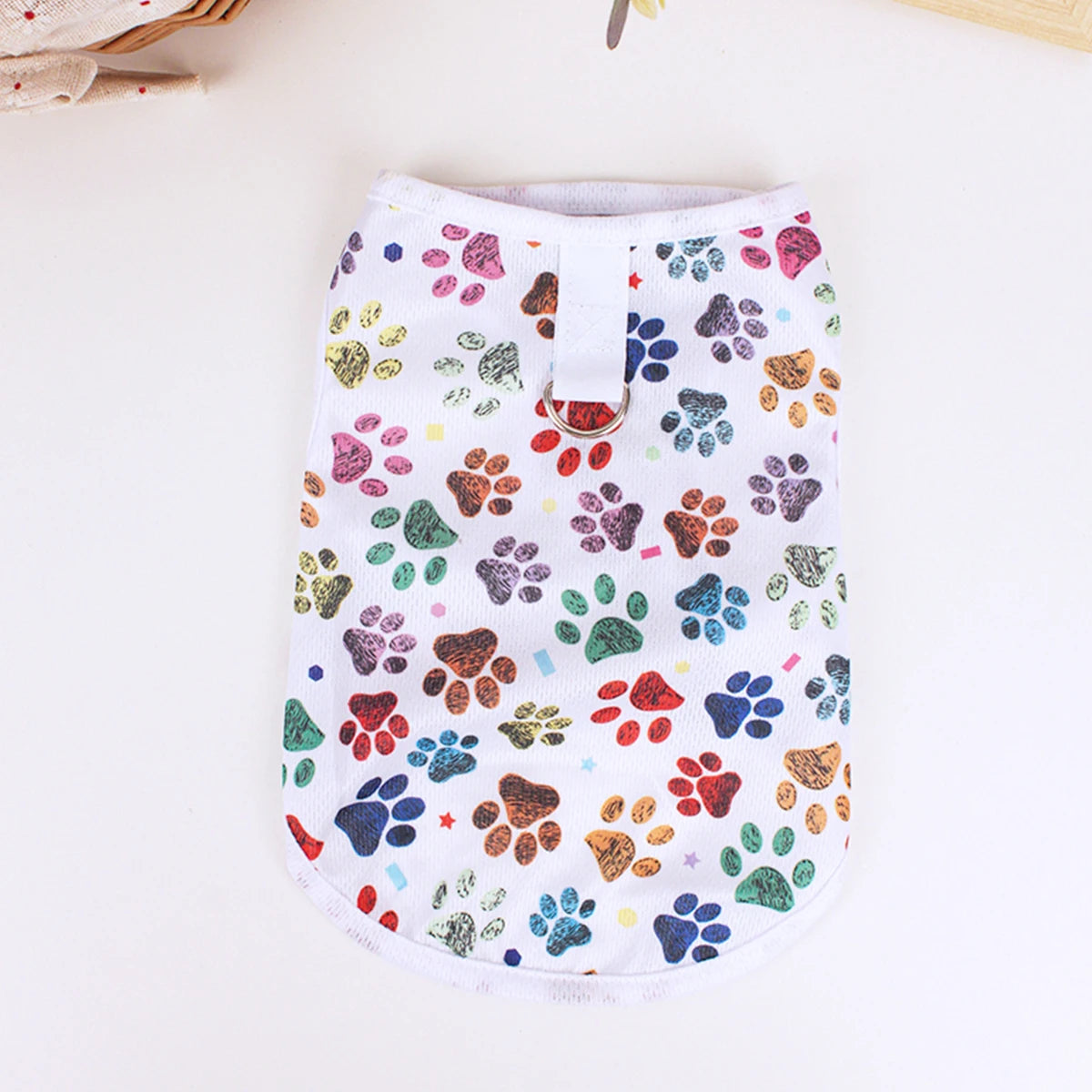 Paw Print Summer Vest - White / XS