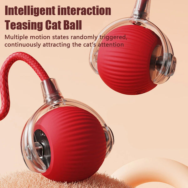 Automatic Rolling Ball with Fake Tail, Rechargeable Cat Toy