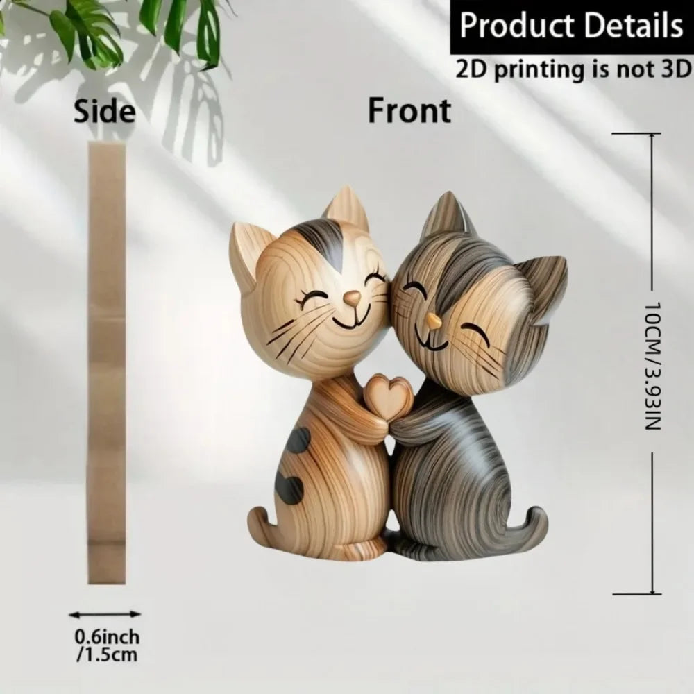 Wooden Cat & Dog Silhouette Ornament