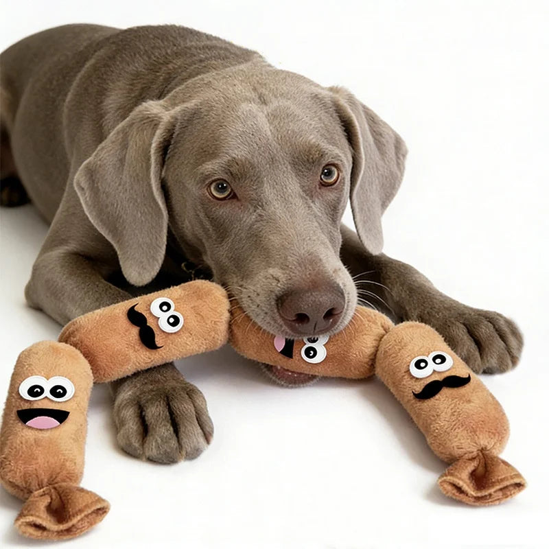 Squeaky Plush Sausage Dog Toy