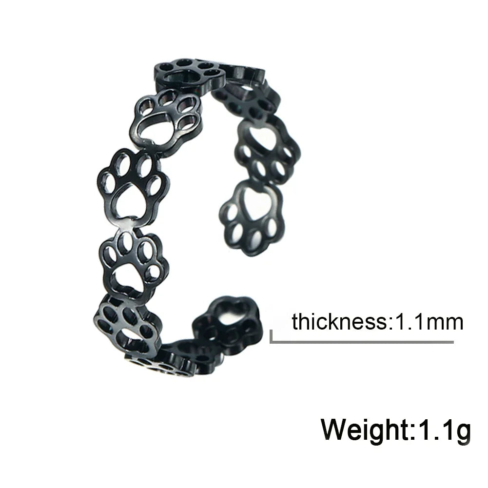 Paw Print Adjustable Ring