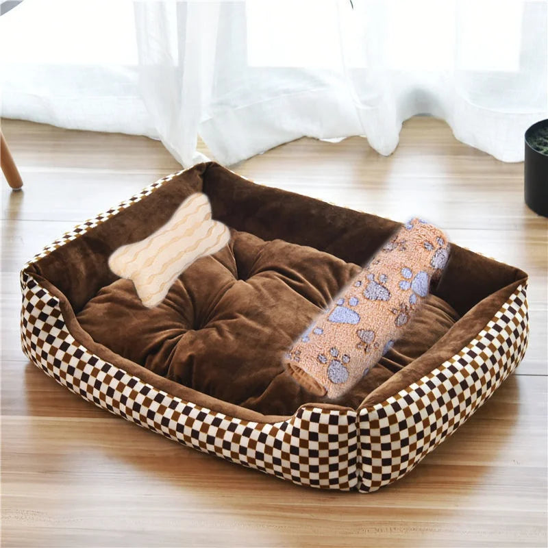 Square Dog Bed with Raised Sides - 3in1 12 / 58x42 cm